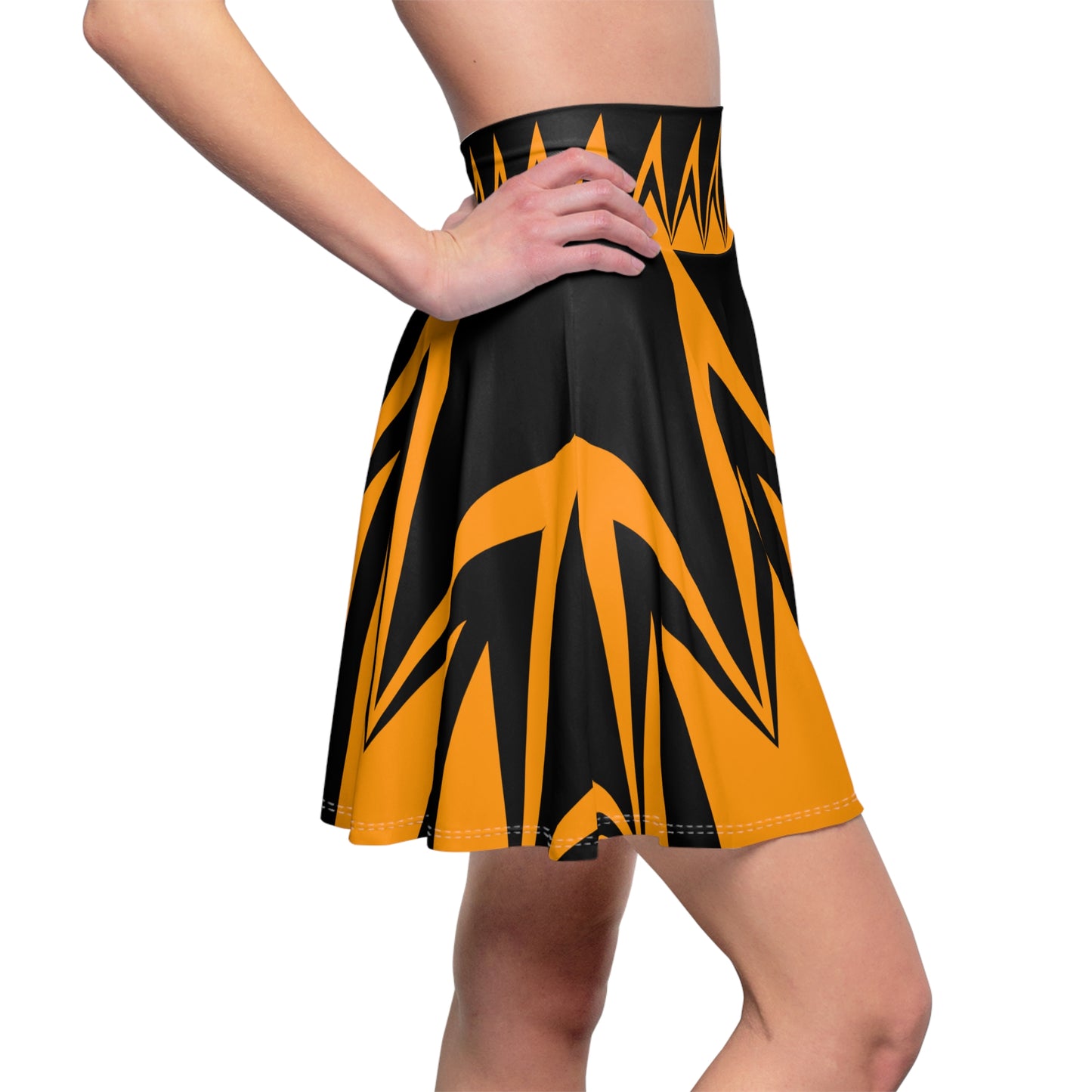 Women's Skater Skirt - Tiger Team Geometric Print