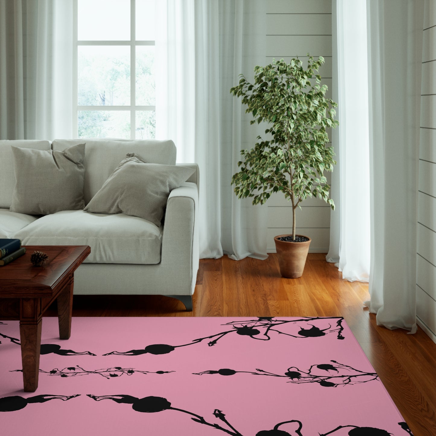 Pink Dornier Rug w/rose hips