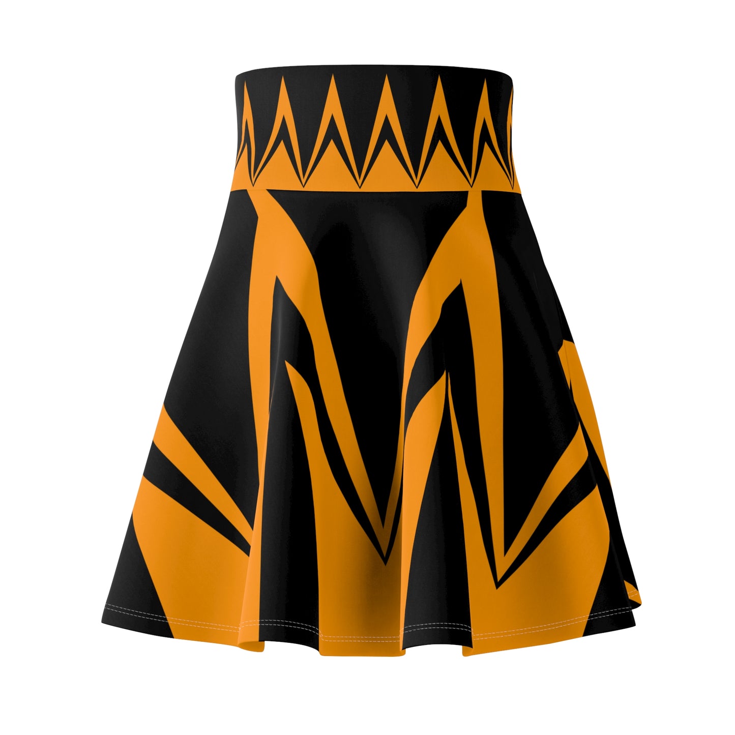 Women's Skater Skirt - Tiger Team Geometric Print