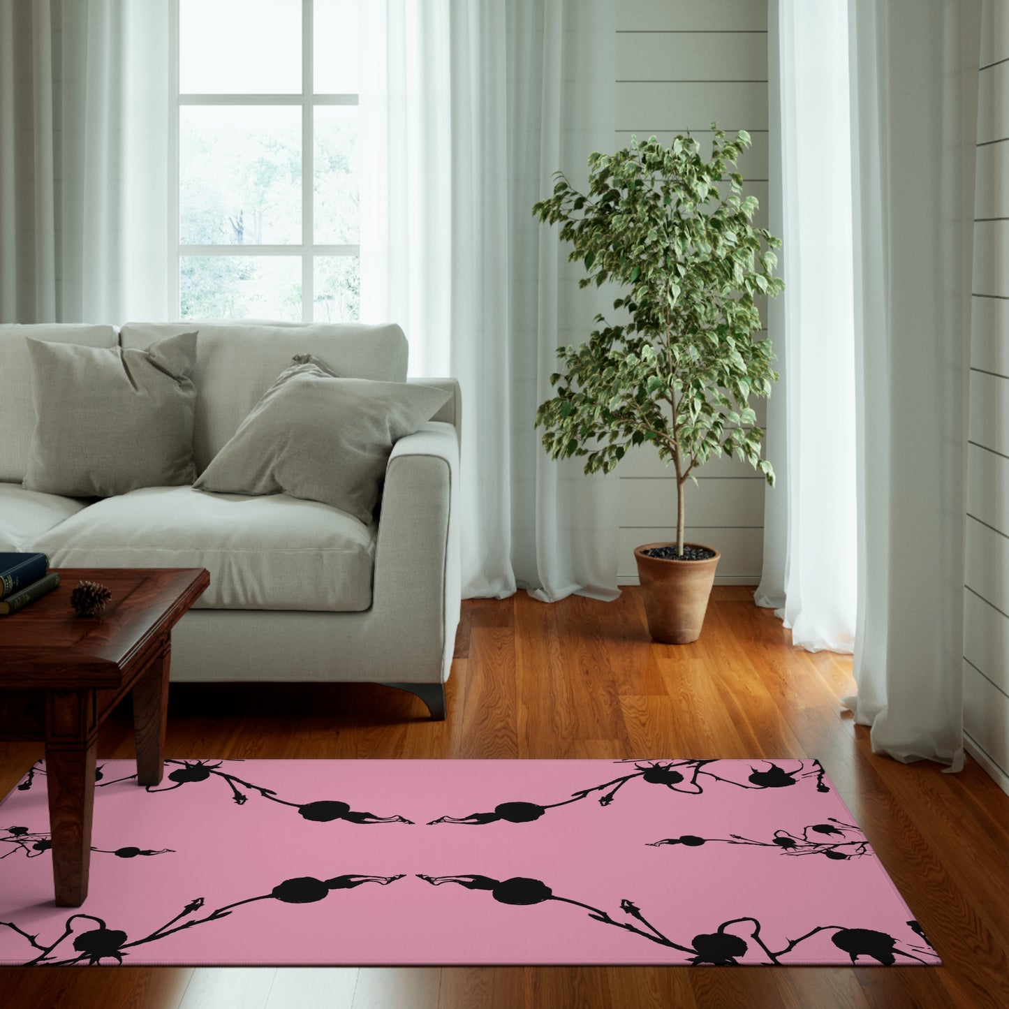 Pink Dornier Rug w/rose hips