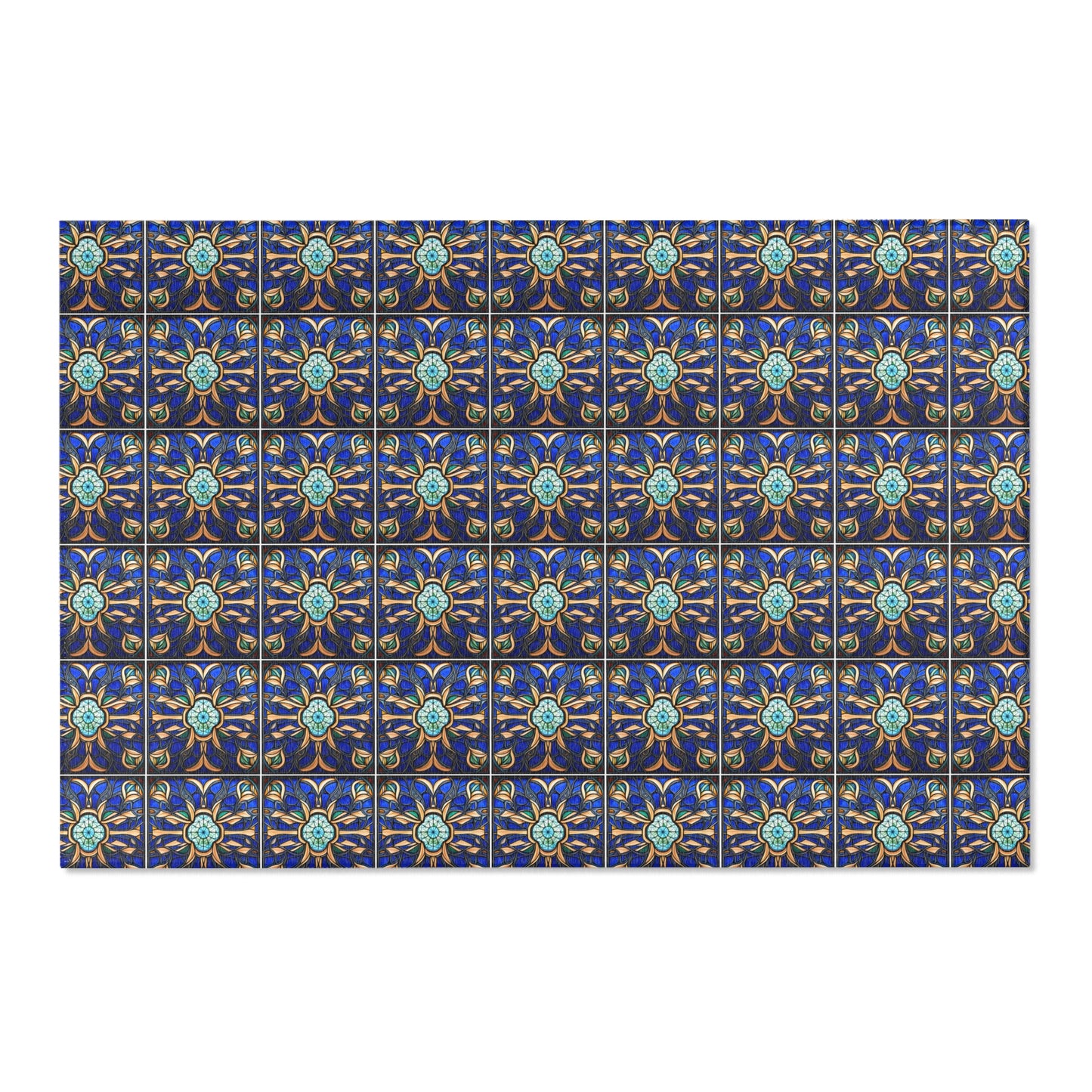 Area Rug - Blue Glass Tile