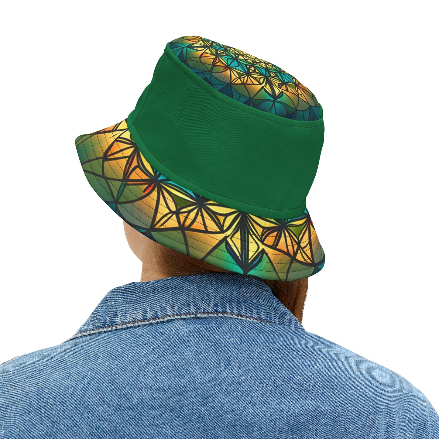 Bucket Hat - Jungle Green Geometry