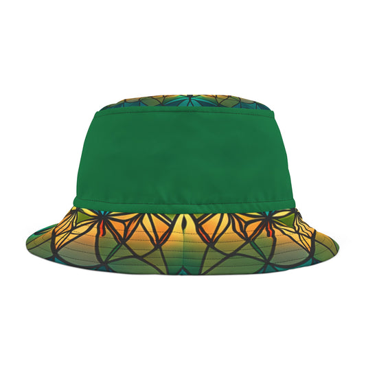 Bucket Hat - Jungle Green Geometry