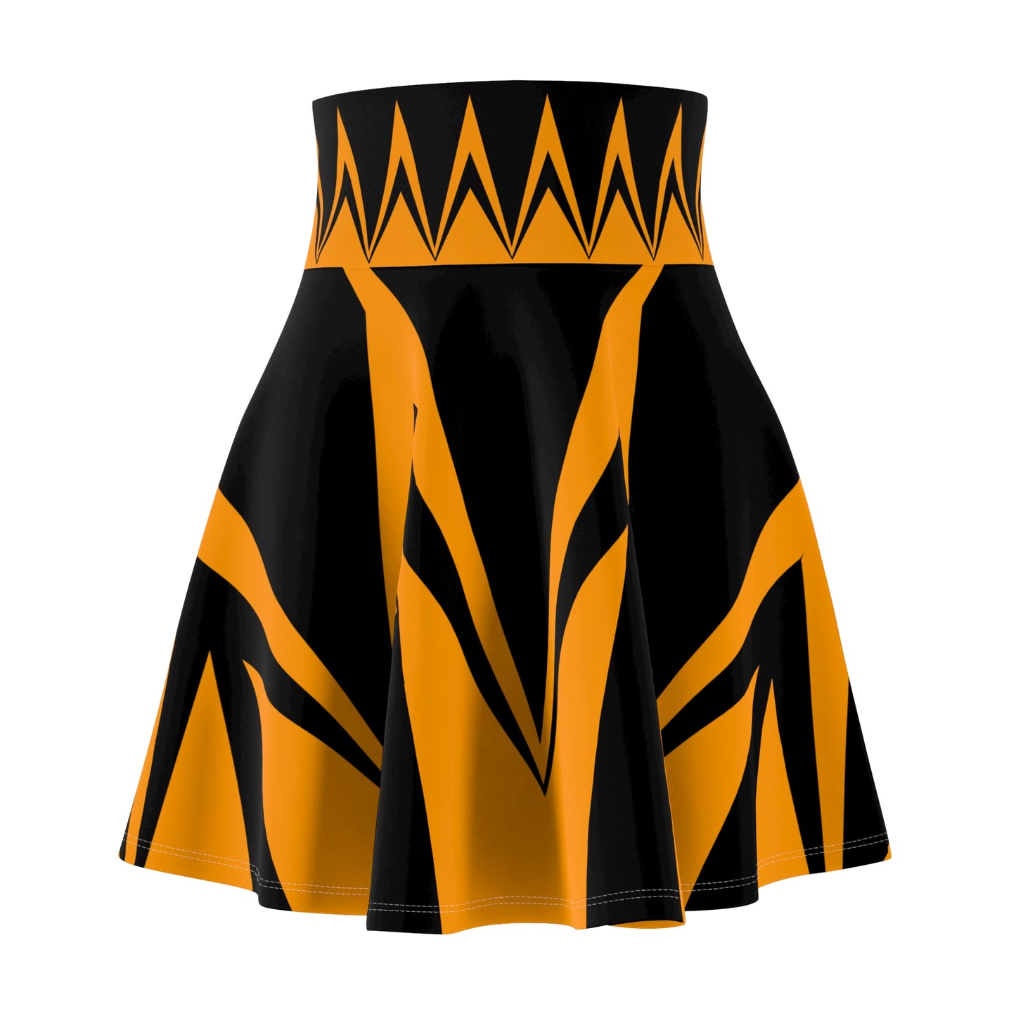 Women's Skater Skirt - Tiger Team Geometric Print