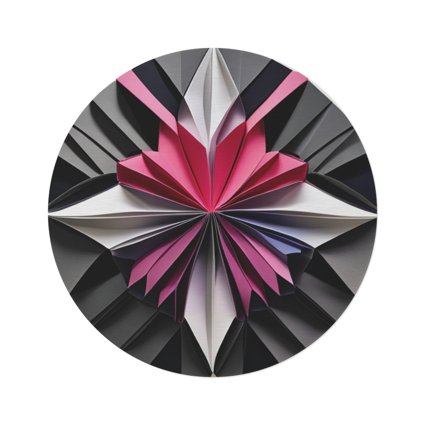 Round Rug - Dark Origami Circle