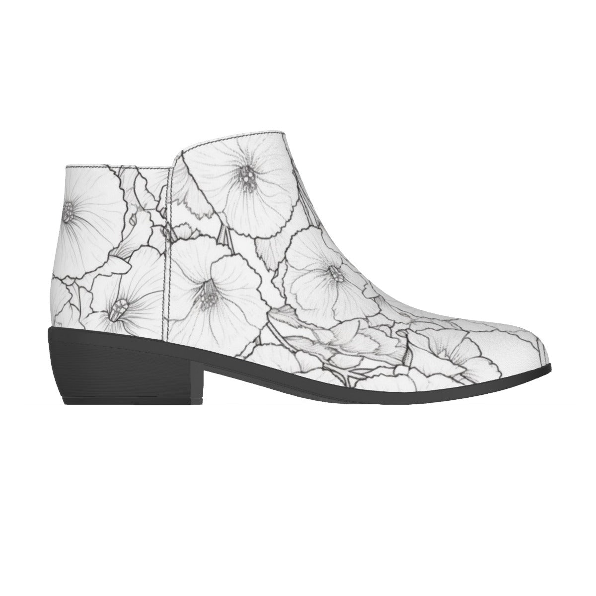 White Flowers - Women's Fashion Boots