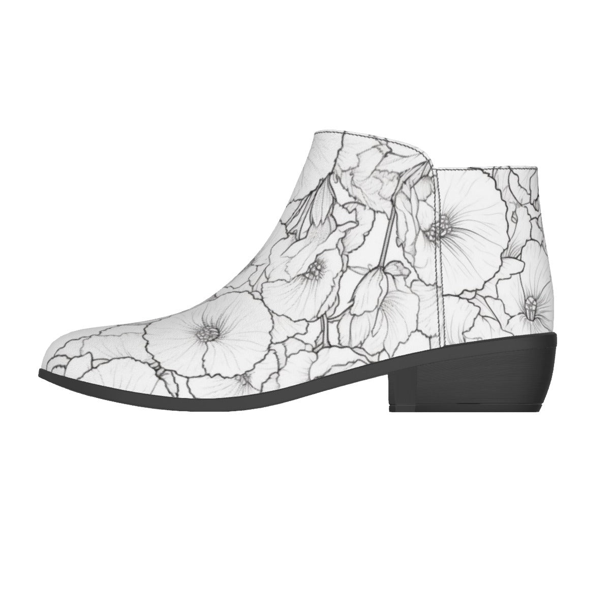 White Flowers - Women's Fashion Boots