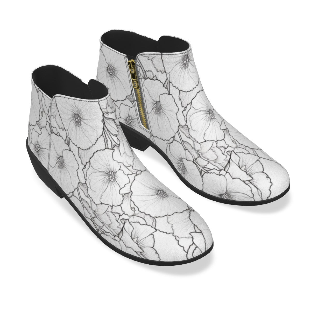 White Flowers - Women's Fashion Boots