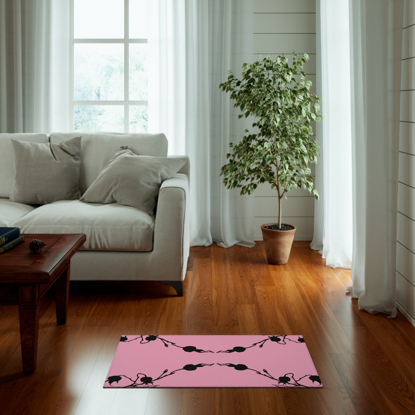 Pink Dornier Rug w/rose hips