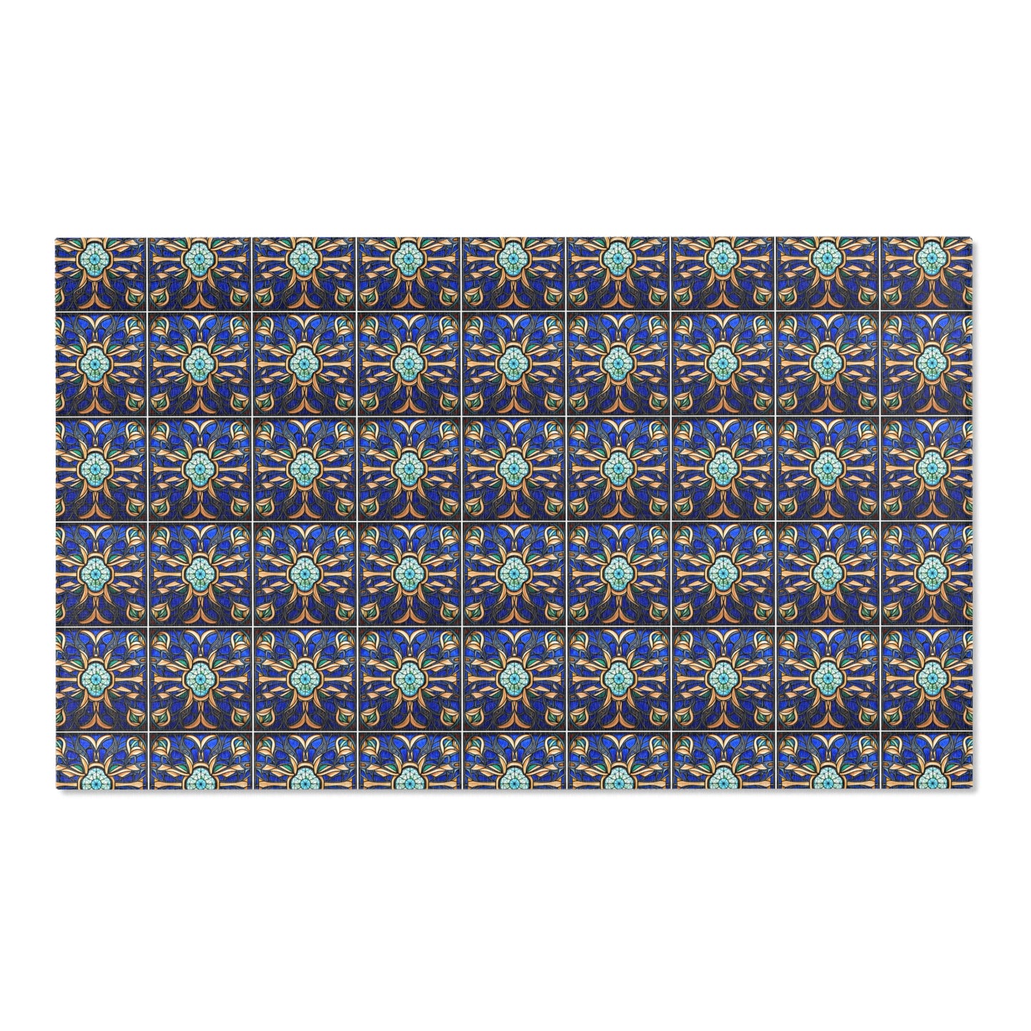 Area Rug - Blue Glass Tile