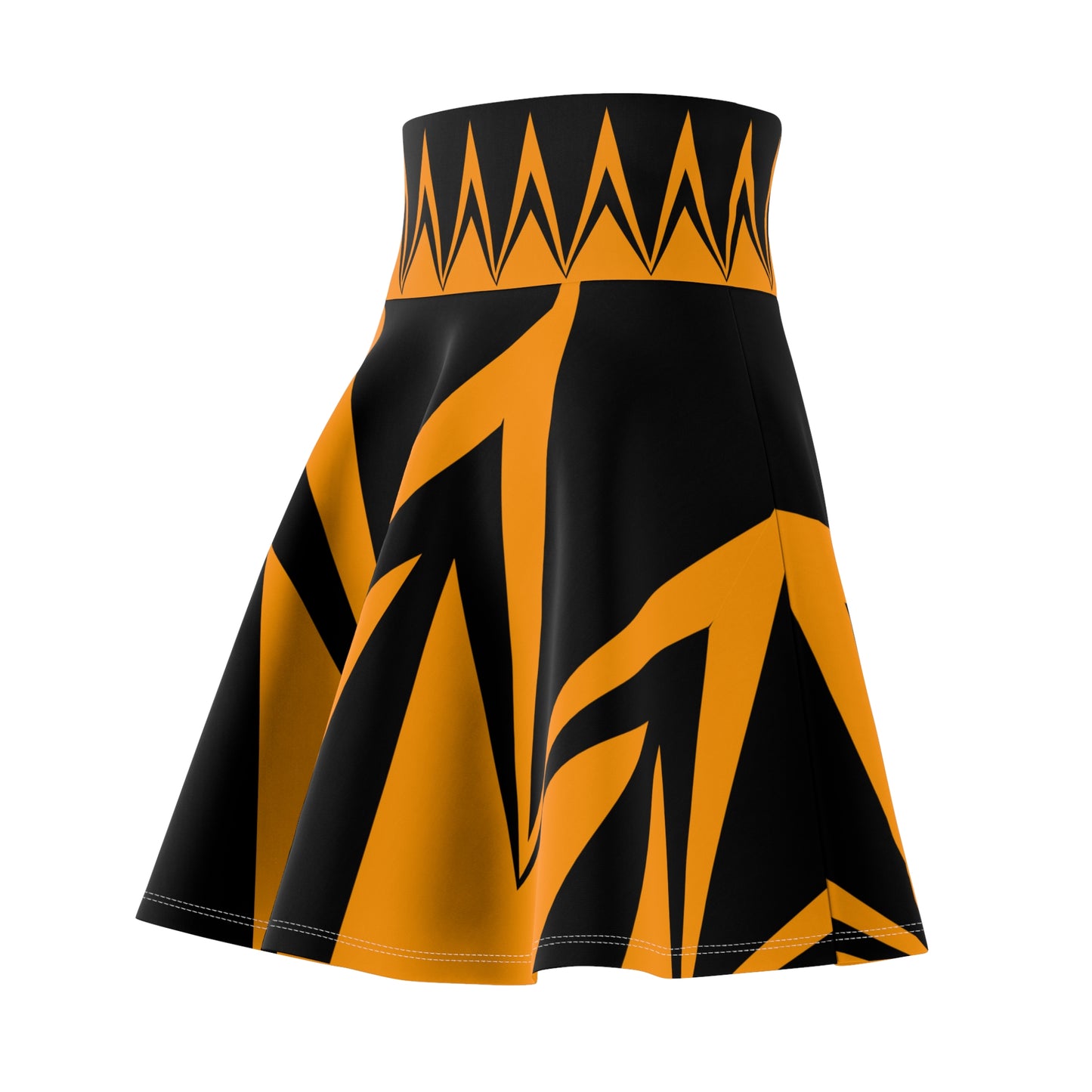 Women's Skater Skirt - Tiger Team Geometric Print