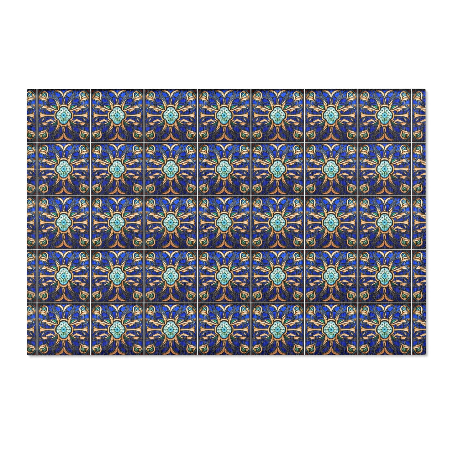 Area Rug - Blue Glass Tile