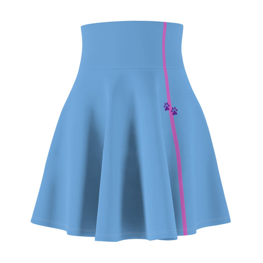 Women's Skater Skirt - Paw Stripe - Blue