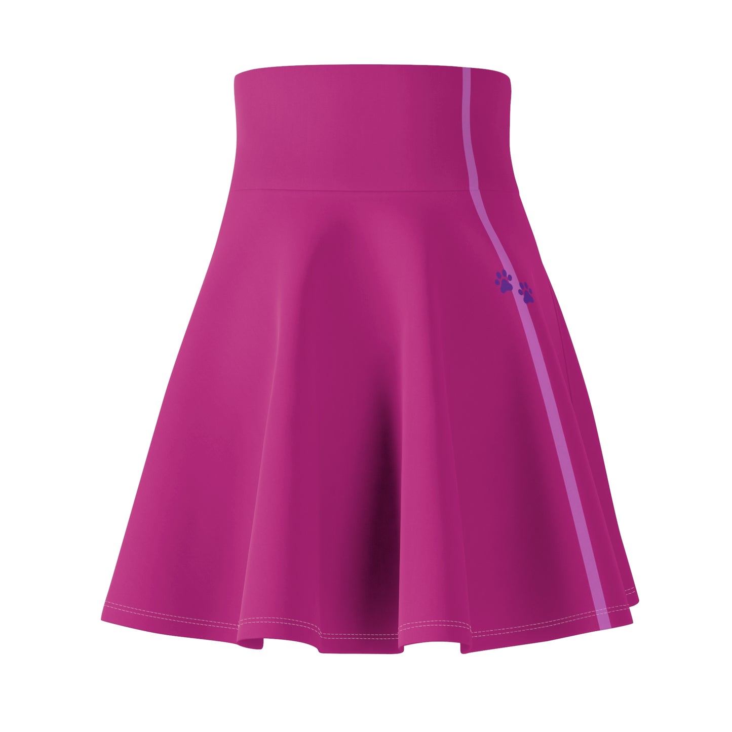 Women's Skater Skirt - Paw Stripe - Dark Pink