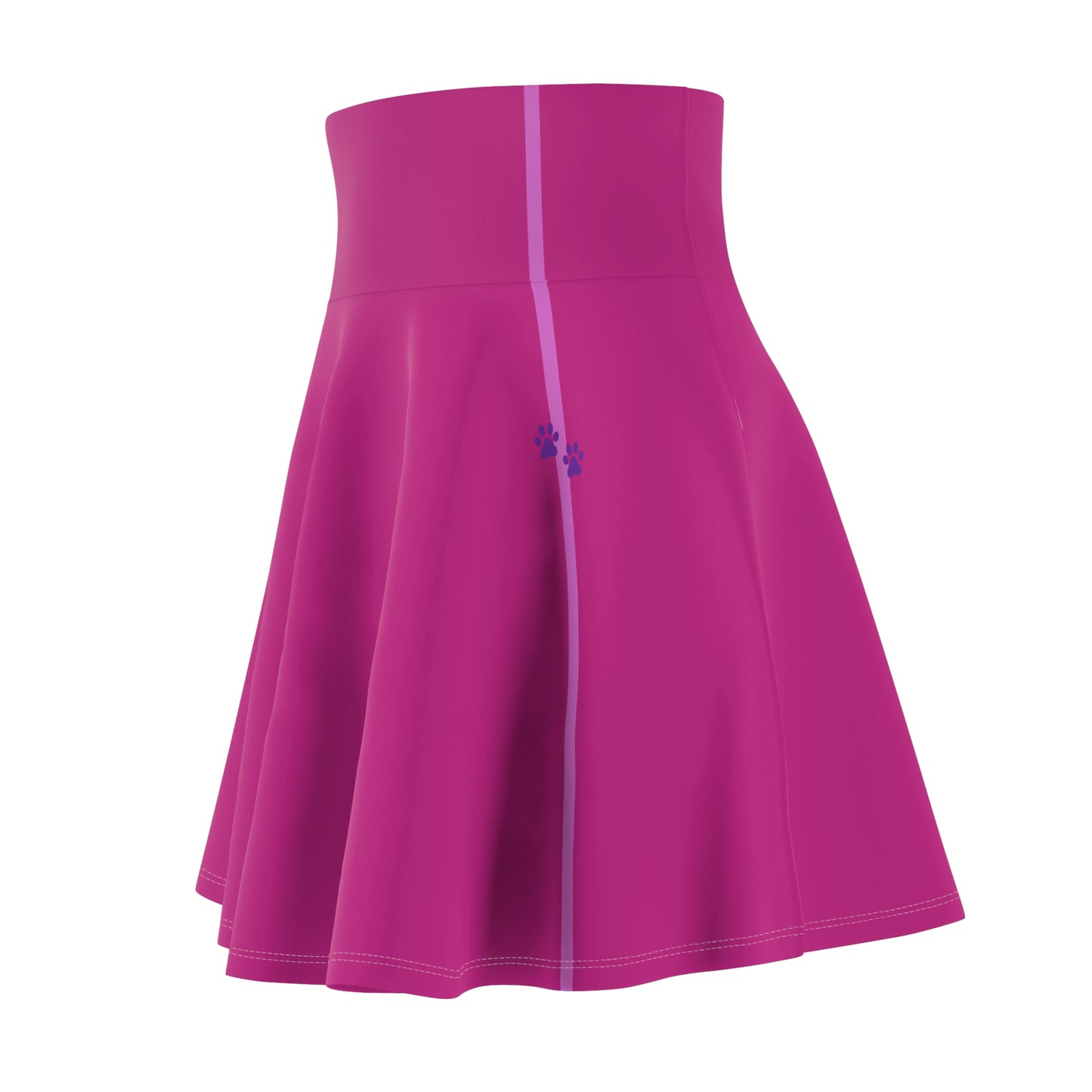 Women's Skater Skirt - Paw Stripe - Dark Pink