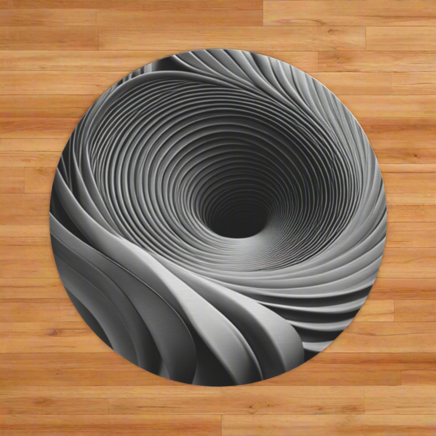 Grey Vortex - Round Rug