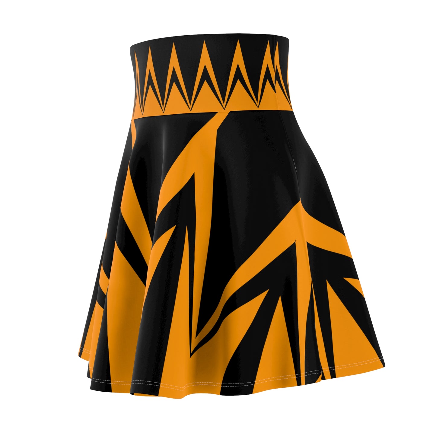 Women's Skater Skirt - Tiger Team Geometric Print