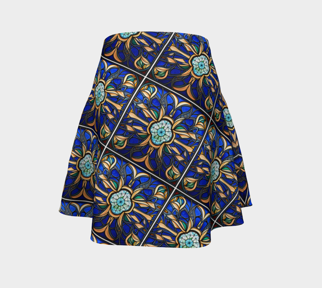 Flare Skirt- Blue Tile