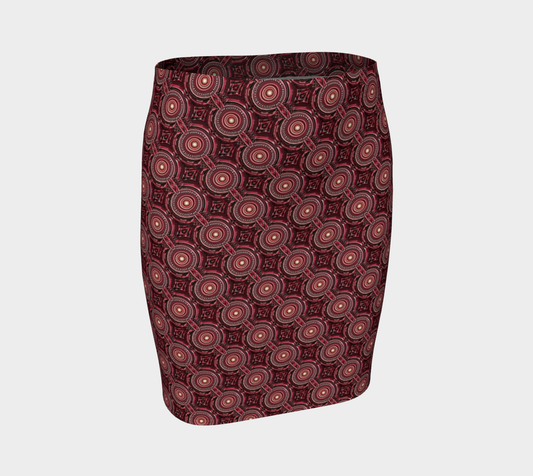 Fitted Skirt- Red Groove