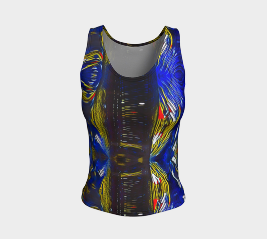 Fitted Tank Top - Magic Lamp Blue