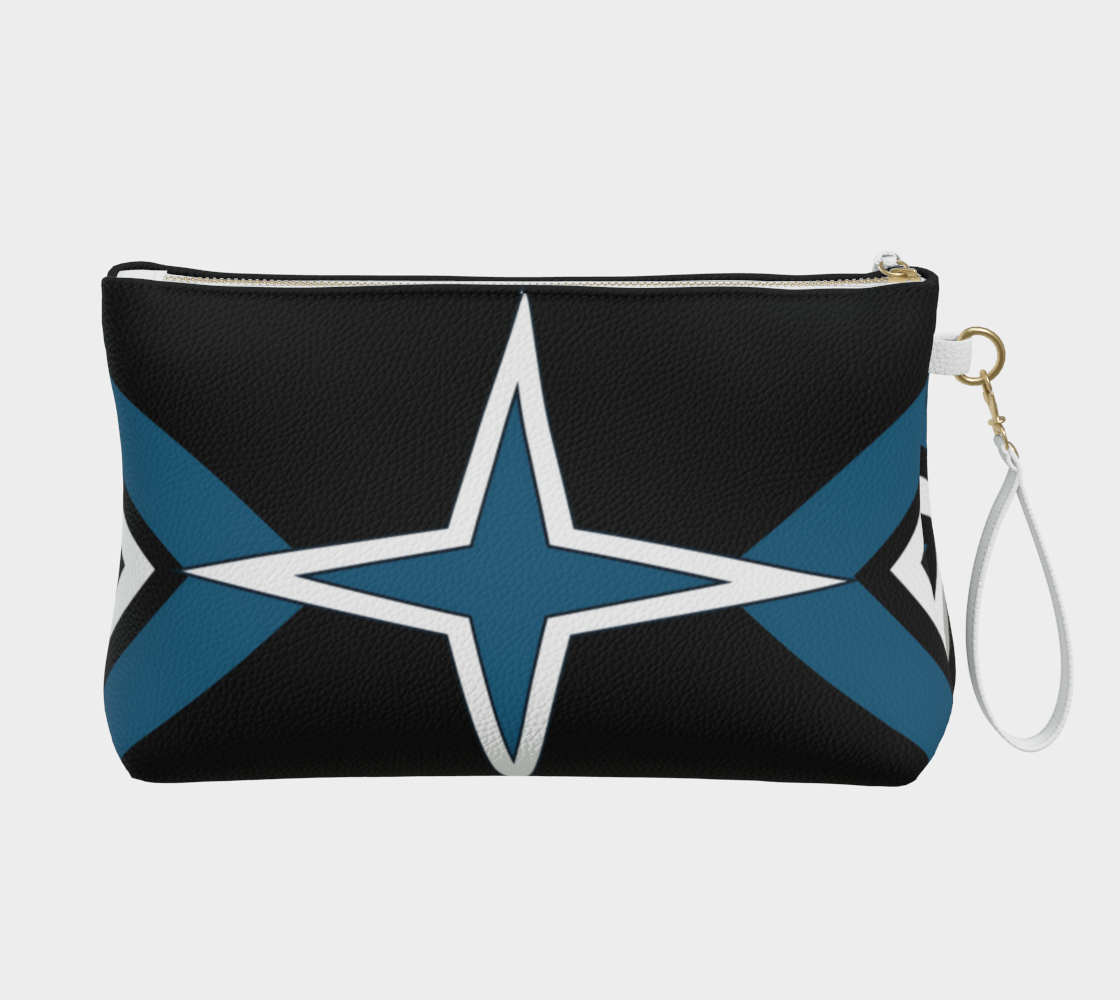 Makeup Bag - vegan Leather - Blue Star