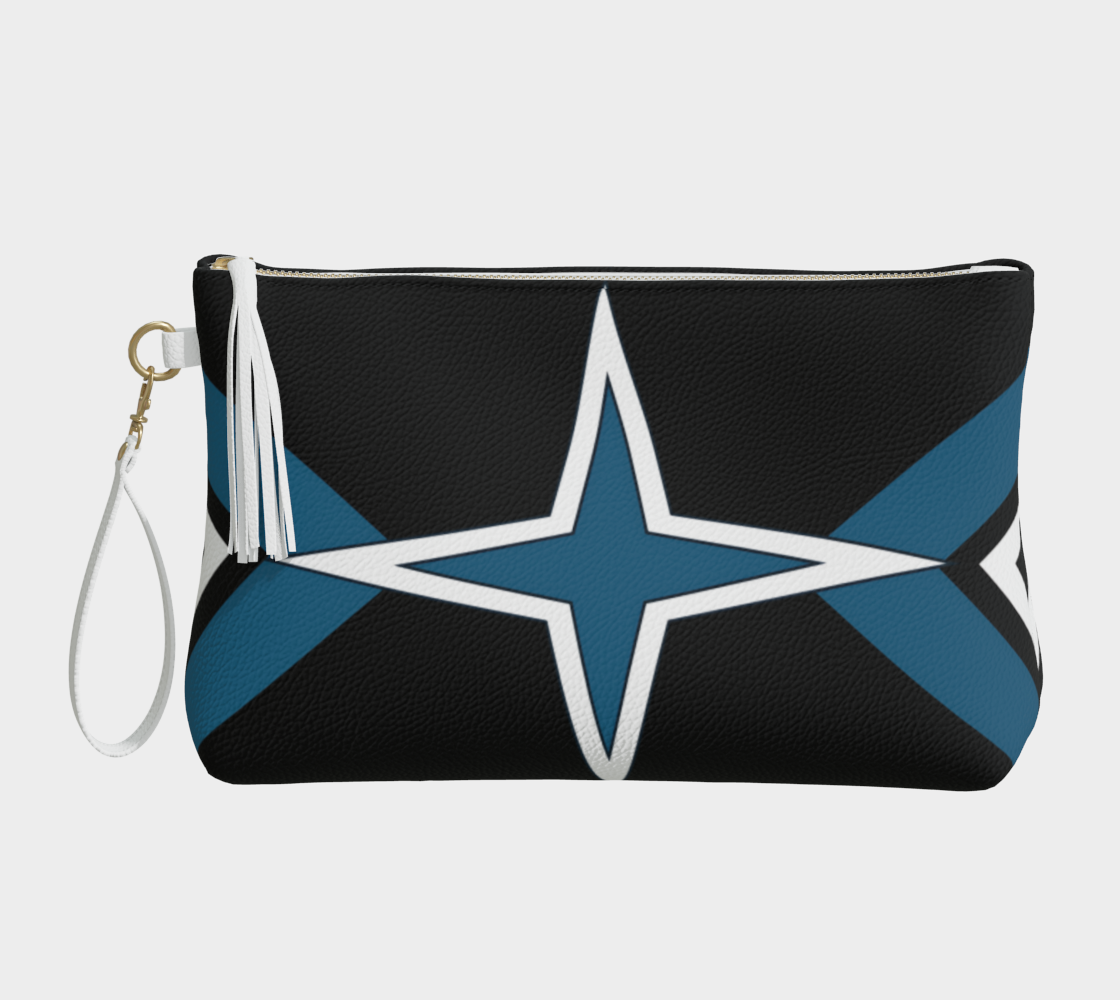 Makeup Bag - vegan Leather - Blue Star