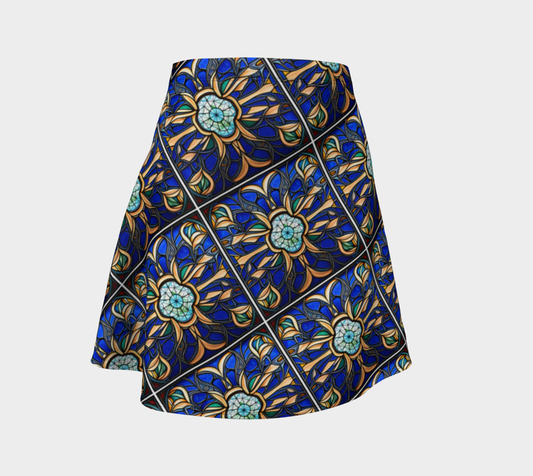 Flare Skirt- Blue Tile